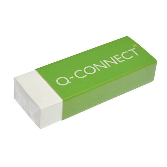 Set 20 Radiere Q-CONNECT cu Protectie, 61x21x11 mm, Culoare Alba, Radiera Alba, Radiere din Cauciuc, Gume de Sters, Accesorii Birou, Guma de Sters Creion, Radiere si Gume de Sters