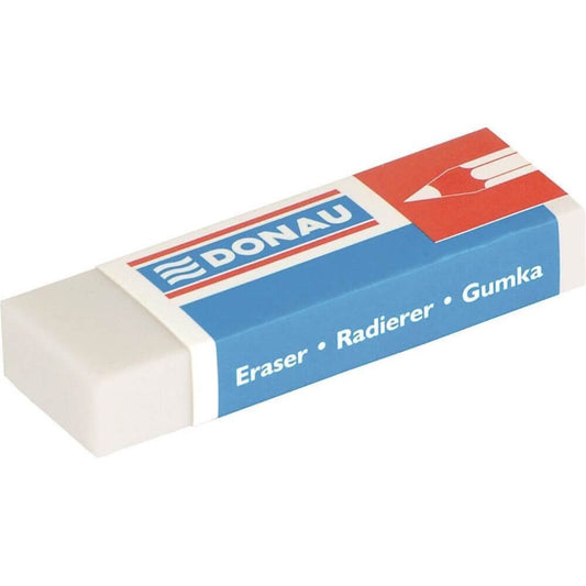 Set 20 Radiere DONAU cu Protectie, 61x21x11 mm, Culoare Alba, Radiera Alba, Radiere din Cauciuc, Gume de Sters, Accesorii Birou, Guma de Sters Creion, Radiere si Gume de Sters
