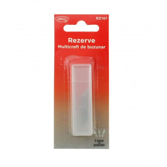 Rezerva Cutter Multicraft Daco, 3 Buc/Set, Metal, 3 Dimensiuni, Rezerve Lame Cutter de Buzunar, Lame Cuttere Lucru Manual, Set Lame Cutter Tip Bisturiu, Rezerve Lame Cuttere Lucru Manual, Rezerva Cutit Cuter