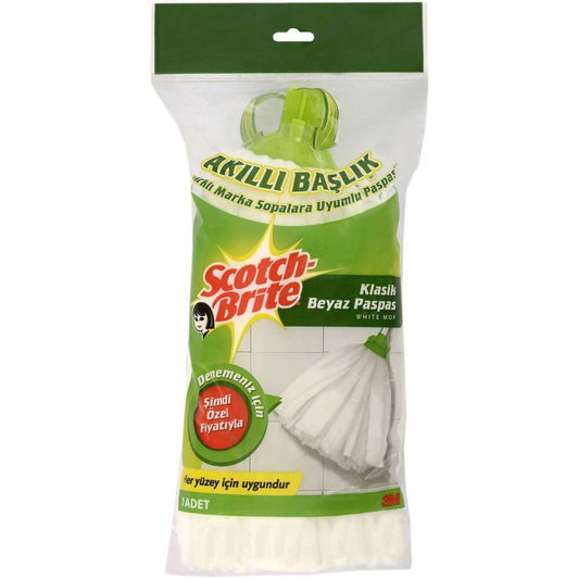 Rezerva Mop SCOTCH-BRITE, 16x8x29 cm, Culoare Alba, Rezerve Mop Scotch-Brite, Rezerve Clasice pentru Mop, Rezerva pentru Mop Standard, Accesorii Curatenie, Accesorii Menaj