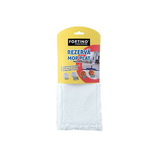 Rezerva Mop Plat Fortino, Microfibra, Alb, Rezerva Mop, Rezerva Mop Fortino, Rezerve Mopuri Plate Micofibra Fortino, Fortino Rezerve Mopuri Plate Curatenie Interior, Fortino Rezerve Mopuri din Microfibra, Rezerva Mop Plat Microfibra