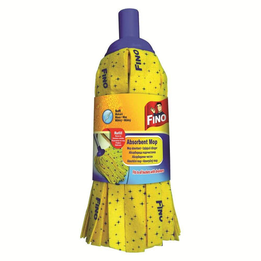 Rezerva Mop Menaj cu Benzi Fino, Galben, Rezerva Mopuri Standard, Rezerva Mopuri Fino cu Benzi, Rezerve Mopuri pentru Interior, Fino Rezerva Mopuri cu Benzi pentru Interior, Rezerve Mopuri Curatenie Casa, Rezerva pentru Mop Curatenie