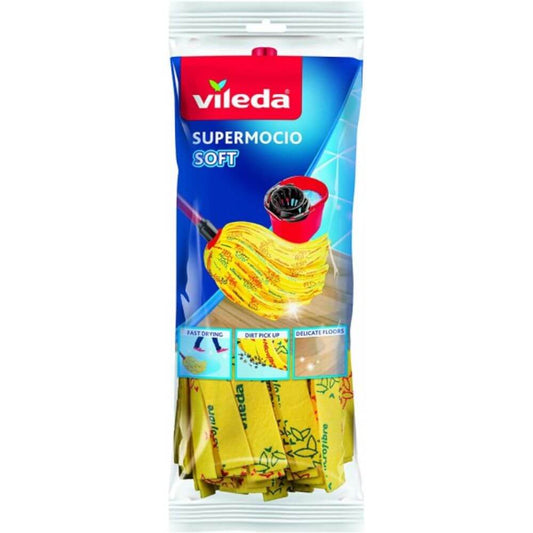 Rezerva Mop cu Benzi Vileda Soft Euroclick, Galbena, Rezerva Mopuri Vileda cu Benzi Microfibra, Rezerve Mopuri Microfibra pentru Interior, Vileda Rezerva Mopuri cu Benzi pentru Interior, Rezerve Mopuri Curatenie Casa, Rezerva pentru Mop Curatenie