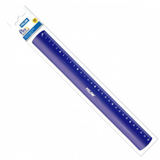 Rigla Flexibila Milan, 30 cm, Albastru, Rigla Colorata Flexibila, Rigla Colorata Transparenta Flexibila, Rigla Transparenta Colorata, Rigla 30 cm, Rigla Mica, Rigla Scurta, Rigla pentru Scoala, Rigla Scoala, Rigle Colorate Transparente Flexibile