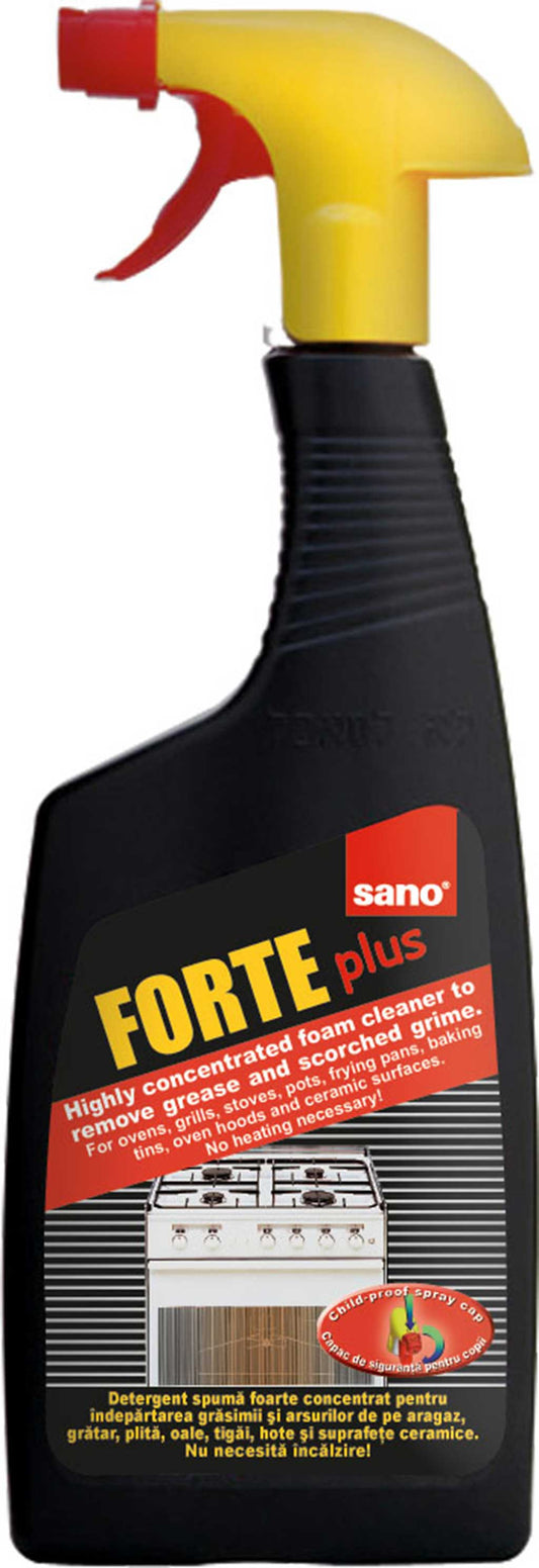 Detergent Spuma, Indeparteaza Grasimea De Pe Aragaz, Gratar, Plita, Oale, Tigai, 750ml, Sano Forte P