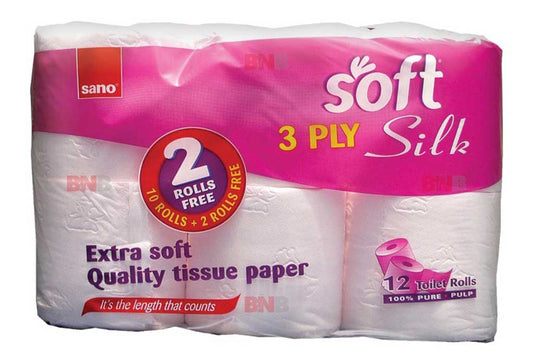 Hartie Igienica Soft Silk, 12 Bucati/set-sano Soft Silk