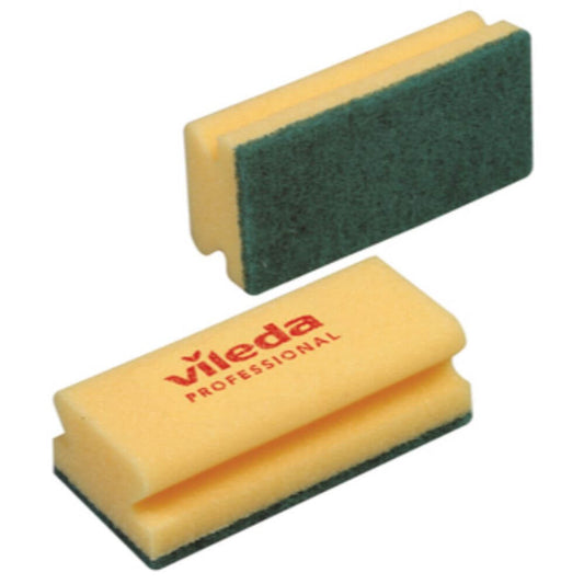 Set 10 Bureti VILEDA Strong, Spuma Poliuretanica Galbena si Fibra Abraziva, Bureti cu Spuma si Fibra Abraziva, Bureti Vase VILEDA, Bureti cu Canelura, Bureti de Vase, Bureti cu Canelura pentru Vase, Bureti pentru Spalat Vasele