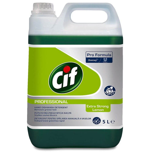 Solutie Vase CIF Professional Extra Strong Lemon, 5L, pentru Bucatarie, Solutie CIF pentru Curatarea si Lustruirea Suprafetelor din Bucatarie, Solutii CIF Degresante Vase, Solutii Curatare Vase, CIF Solutie pentru Vase