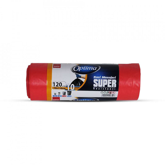 Saci menajeri Sano Optima Super, rosii, 15 bucati/set, 240 L