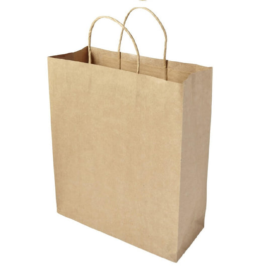 Sacose din Hartie Natur, 50 Buc/Bax, 31x17x38 cm, Pungi si Plase Maro, Punga Natur din Hartie, Set de Pungi din Hartie, Sacosa din Hartie cu Maner, Sacosa Hartie pentru Ocazii, Seturi Pungi Hartie