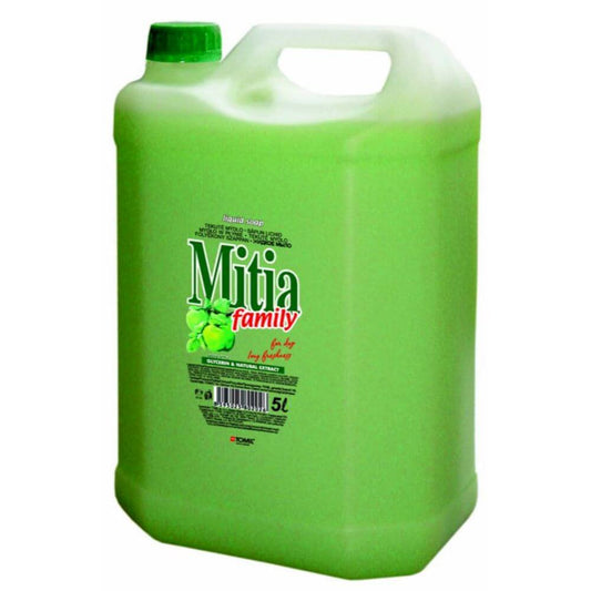 Rezerva Sapun Lichid MITIA Green Apple, 5L, Parfum Mar Verde, Bidon Rezerva Sapun Lichid 5L, Rezerve de Sapun Lichid, Rezerve de Sapunuri Lichide, Rezerve Sapun pentru Recipiente cu Pompita, Rezerva Sapun pentru Curatare Maini