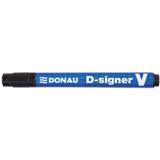 Set 10 Markere Permanente DONAU D-Singer U, Varf Tesit, Scriere 2-4 mm, Negru, Marker Permanent, Accesorii Birou, Instrumente de Scris
