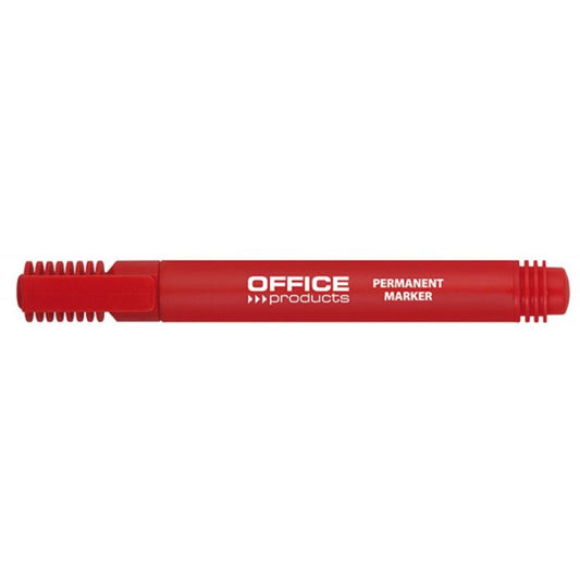 Set 12 Markere Permanente OFFICE Products, Varf Rotund, Scriere 1-3 mm, Rosu, Marker Permanent, Accesorii Birou, Instrumente de Scris