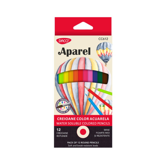 Set 12 Creioane Colorate Daco Aparel, Diverse Culori, Creioane Acuarela Daco Aparel, Creioane Colorate, Creioane Set, Set Creioane Colorate, Creion Colorat, Creioane Scoala, Creioane Acuarela pentru Desen