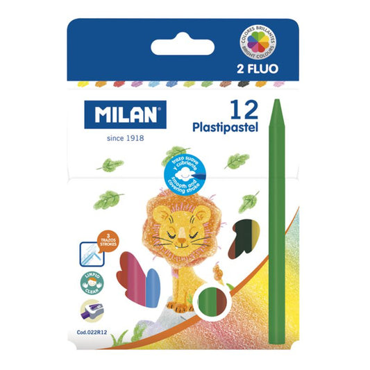 Set 12 Creioane Cerate Milan, 12 Culori, Corp Hexagonal, Creioane Colorate Cerate, Creioane Colorate, Creioane Milan, Set Creioane Colorate, Creion Colorat, Creioane Scoala, Creioane Desen