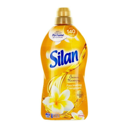 Balsam Rufe Silan Aroma Therapy Fascinating Frangipani, 1.45L, 58 Spalari, Parfum de Frangipani, Balsam Silan pentru Rufe, Balsam de Rufe cu Miros Floral, Balsamuri de Rufe Silan, Silan Detergenti si Balsamuri de Rufe