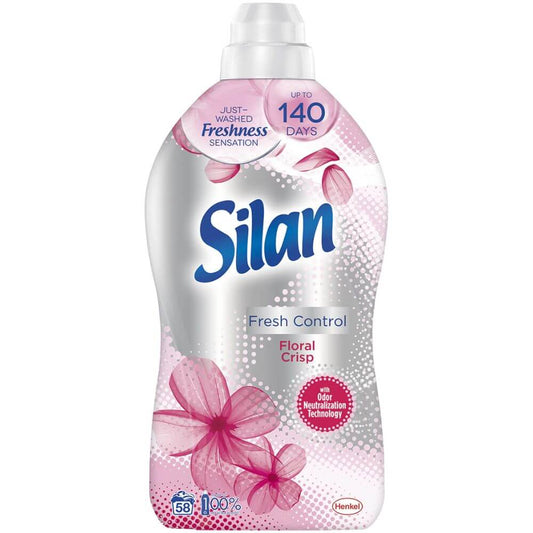 Balsam Rufe Silan Fresh Control Floral Crisp, 1.45L, 58 Spalari, Parfum Floral, Balsam Silan pentru Rufe, Balsam de Rufe cu Miros Floral, Balsamuri de Rufe Silan, Silan Detergenti si Balsamuri de Rufe