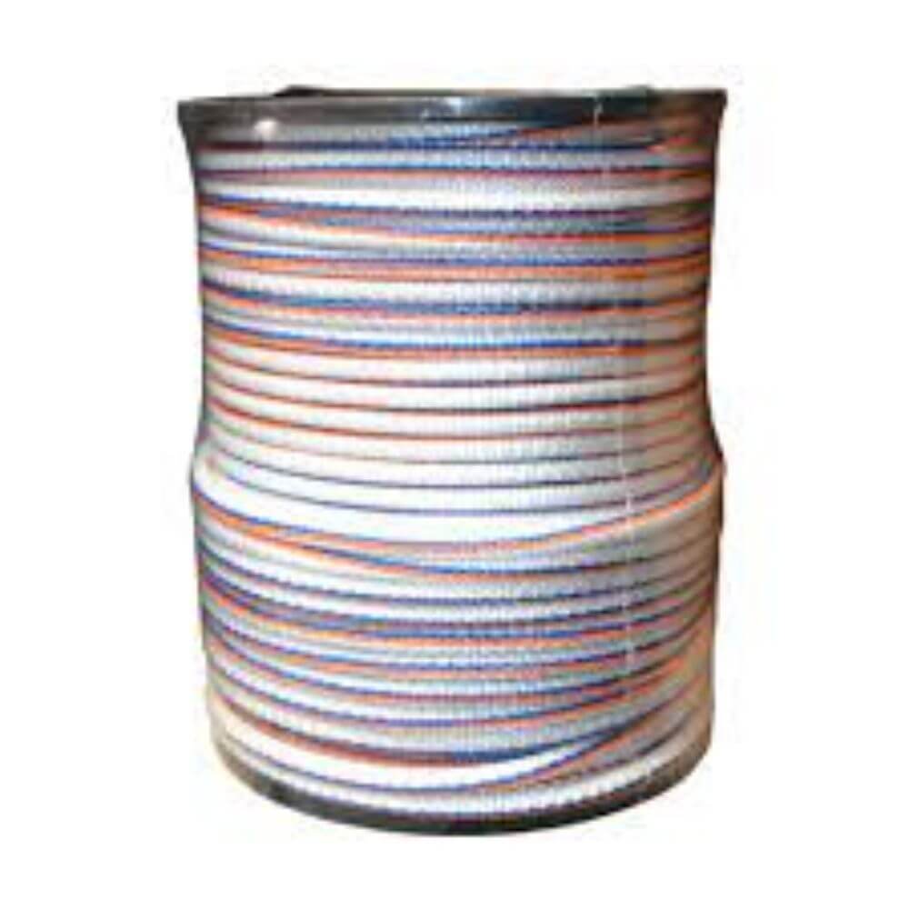 Snur Polipropilena, 8mm x 100m, Invelis Exterior Crosetat, Alb, Rosu, Albastru, Snur PP, Franghie Polipropilena, Sfoara Polipropilena, Franghie cu Invelis Impletit, Snururi PP Impletite, Franghii PP, Sfori PP, Sfoara de Plastic, Snur de Pastic