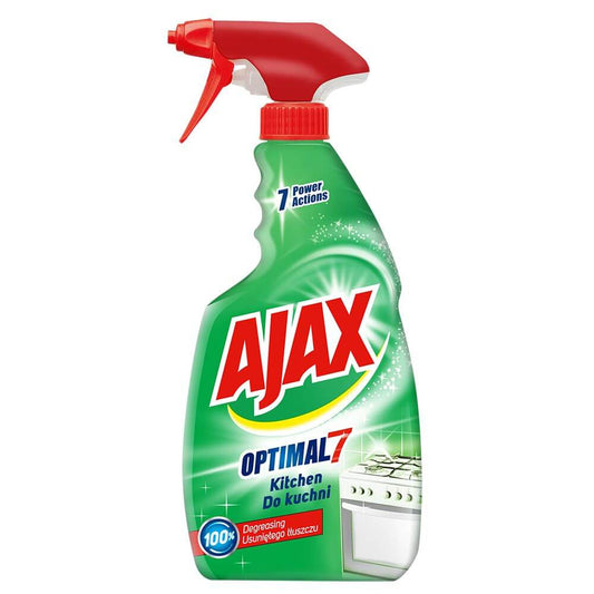 Solutie Spray AJAX Optimal 7 pentru Bucatarie, 600 ml, Detergent cu Pulverizator pentru Multi Suprafete, Detergent Ajax pentru Bucatarie, Solutie pentru Multisuprafete, Detergent Degresant pentru Bucatarie, Solutii si Produse de Curatenie