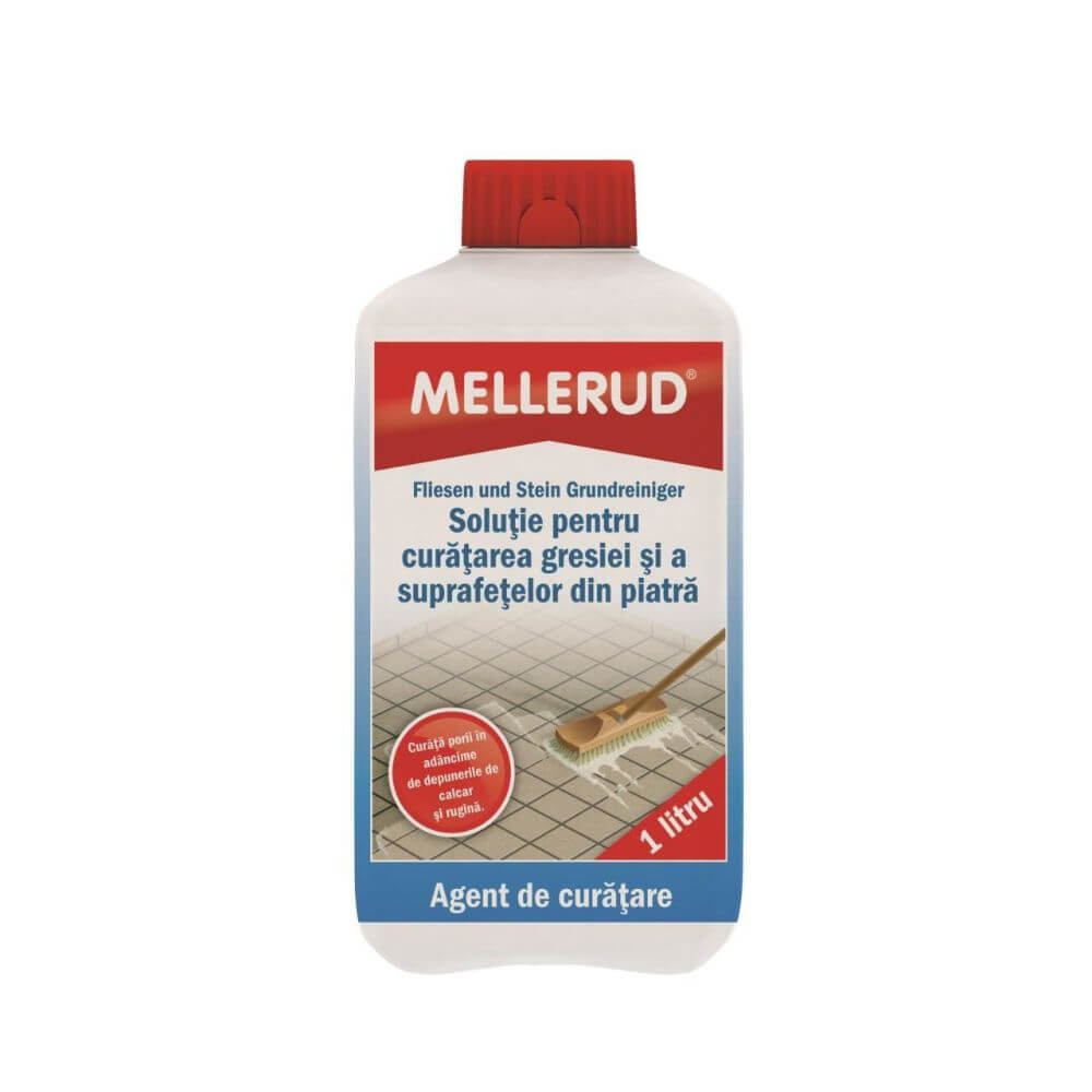 Solutie Mellerud Curatare Gresie si Piatra, 1 L, Solutie pentru Curatarea Suprafetelor din Piatra, Solutie pentru Curatarea Gresiei, Solutie Curatat Gresia, Solutie Gresie, Solutii Pardoseala de Gresie, Solutie Pardoseala de Piatra