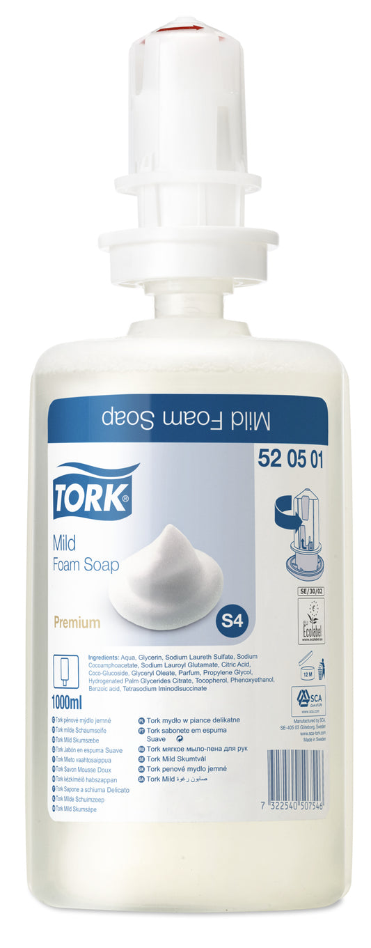 Rezerva Sapun Spuma Tork Mild Premium, 1000ml, Pentru Spalat Pe Maini