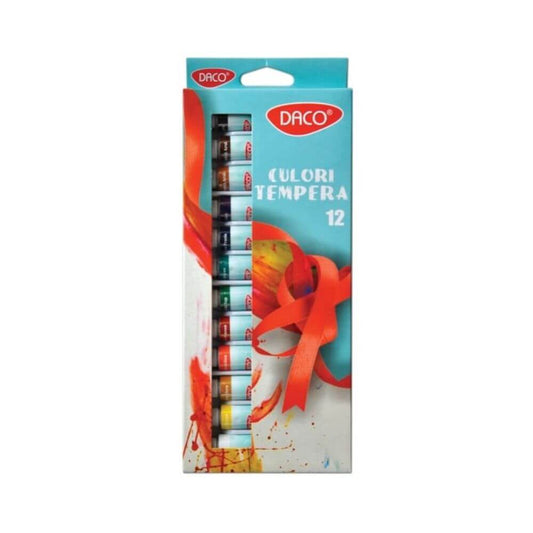 Set Tempera Universal Daco, 7 Culori, 12 ml/Tub, Set Culori Tempera, Tempera Daco, Acuarele pentru Scoala, Acuarele Copii, Acuarele Tempera, Culori Tempera, Acuarele Pictura, Acuarele Tub, Acuarele la Tub, Set de Acuarele