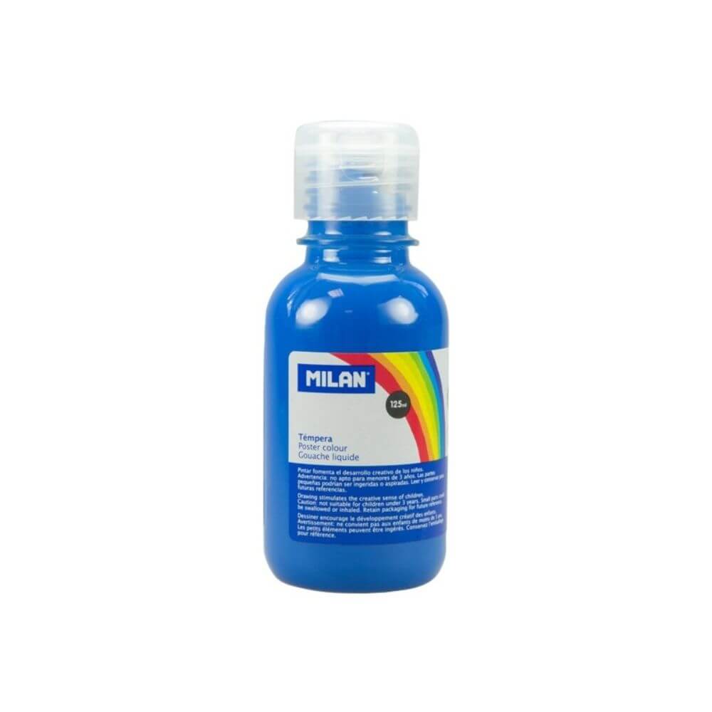 Vopsea Tempera MILAN, 125 ml, Albastru Deschis, Tempera Lichida, Tempera 125 ml, Culori Tempera 125 ml, Vopsea Tempera, Vopsele Tempera, Acuarele Tempera, Culori Tempera, Vopsea Pictura, Tempera Acuarele, Culoare Tempera, Culori pentru Pictura