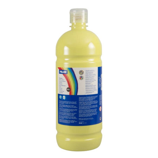 Tempera MILAN, 1000 ml, Vopsea Galben Deschis, Tempera Galben Deschis, Tempera 1L, Vopsea Tempera, Vopsele Tempera, Acuarele Tempera, Culori Tempera, Vopsea Pictura, Tempera Lichida, Culori Tempera 1L, Tempera la Bidon