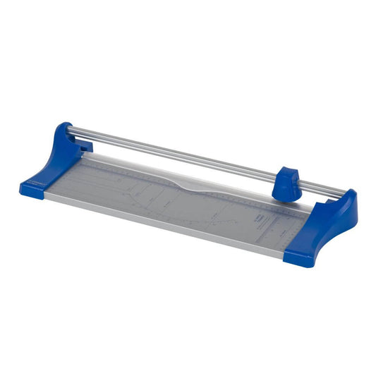 Trimmer Rotativ A3 Q-CONNECT, Capacitate 8 Coli, 465x215x90 mm, Lungime Taiere 46 cm, Culoare Gri/Albastru, Trimmmere A3, Tehnica de Birou, Trimmere pentru Ecusoane si Etichete, Trimmer pentru Hartie,Trimmere pentru Hartie si Carton