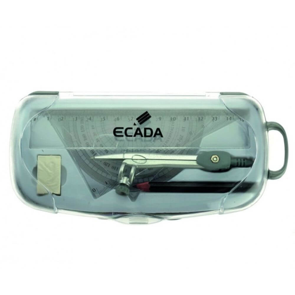 Trusa Geometrie din Plastic ECADA, 7 Piese, Trusa Geometrie, Trusa Geometrie din Plastic, Trusa Geometrie ECADA, Set Geometrie, Set Geometrie ECADA, Set Geometrie din Plastic, Trusa Geometrie de Calitate