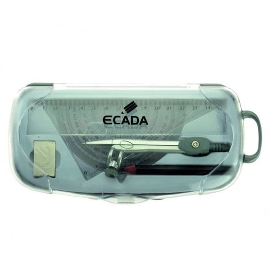Trusa Geometrie din Plastic ECADA, 7 Piese, Trusa Geometrie, Trusa Geometrie din Plastic, Trusa Geometrie ECADA, Set Geometrie, Set Geometrie ECADA, Set Geometrie din Plastic, Trusa Geometrie de Calitate