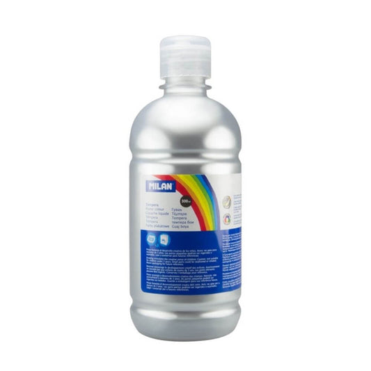 Vopsea Tempera MILAN, 500 ml, Argintie, Tempera Lichida, Tempera 500 ml, Culori Tempera 500 ml, Vopsea Tempera 500 ml, Vopsele Tempera, Acuarele Tempera, Culori Tempera, Vopsea Pictura, Tempera Acuarele, Culoare Tempera, Culori pentru Pictura