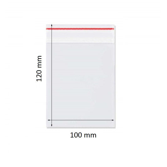 Set 1000 Pungi cu Fermoar, 100x120 mm, Grosime Folie 50 Microni, Punga Ziplock Transparenta cu Sistem de Resigilare - Pungi cu Inchidere