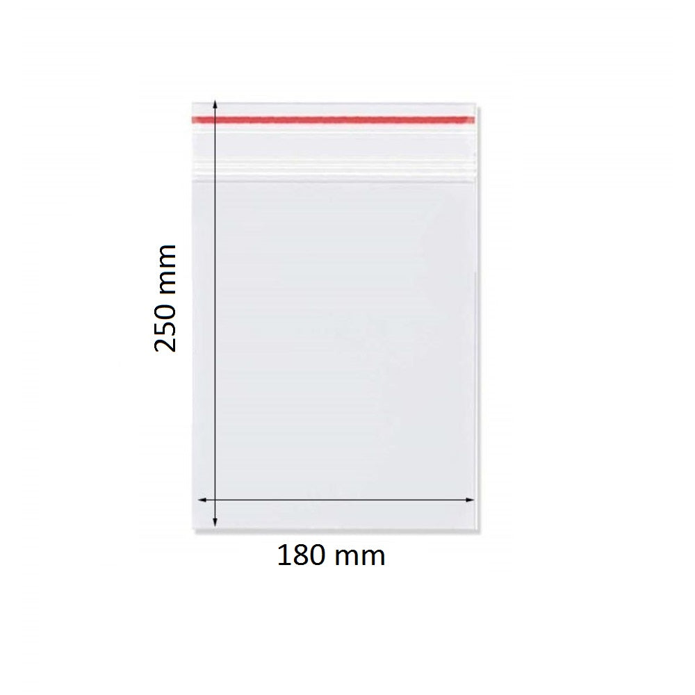 Set 1000 Pungi cu Fermoar, 180x250 mm, Grosime Folie 50 Microni, Punga Ziplock Transparenta cu Sistem de Resigilare - Pungi cu Inchidere