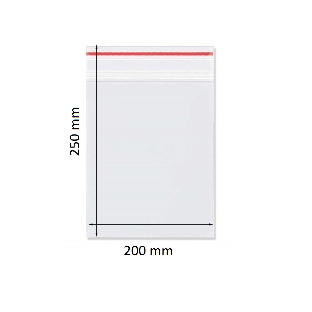 Set 1000 Pungi cu Fermoar, 200x250 mm, Grosime Folie 50 Microni, Punga Ziplock Transparenta cu Sistem de Resigilare - Pungi cu Inchidere