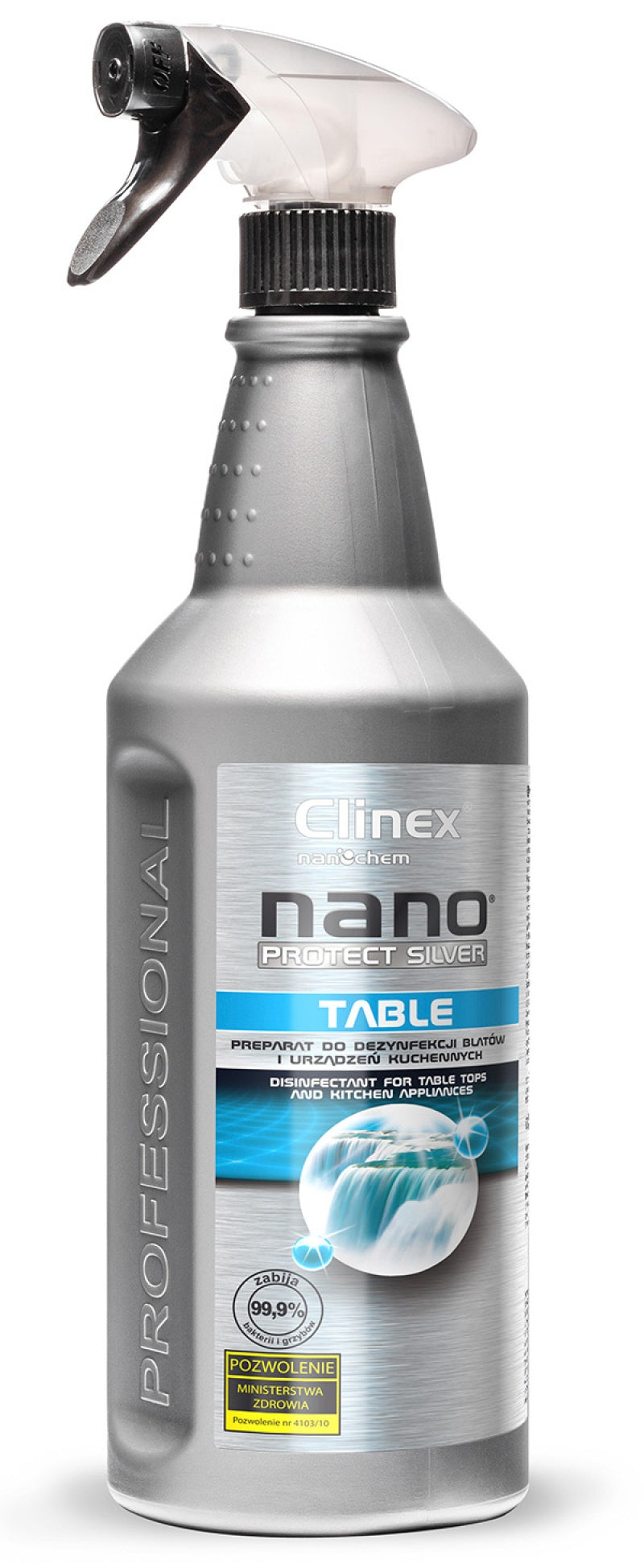 Clinex Nano Protect Silver Table, 1 Litru, Cu Pulverizator, Dezinfectant Universal Pt. Mese De Lucru