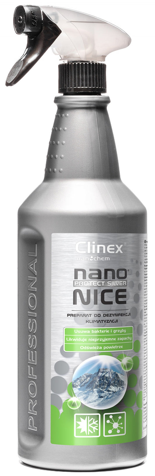 Clinex Nano Protect Silver Nice, 1 Litru, Cu Pulverizator, Lichid Dezinfectant Pt. Aer Conditionat S