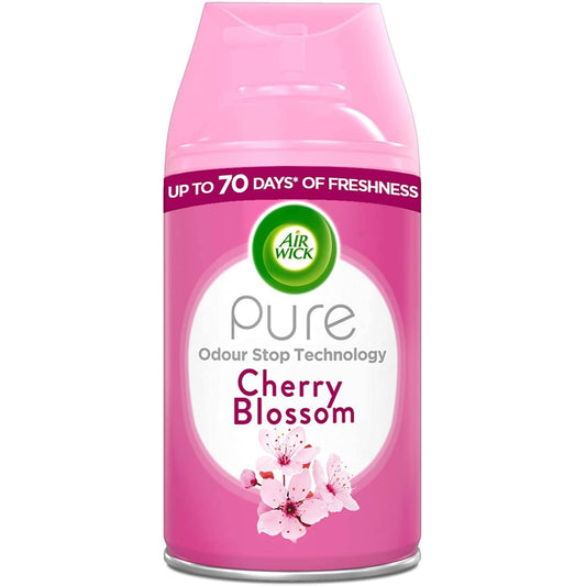 Rezerva Spray Odorizant AIR WICK Freshmatic Pure, Cherry Blossom, 250 ml, Parfum de Flori de Cires, Spray tip Aerosol, Odorizant Camera, Spray Odorizant, Odorizant de Camera Parfumat, Rezerva Odorizant de Camera