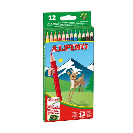 Creioane Colorate, Cutie Carton, 12 Culori/set, Alpino