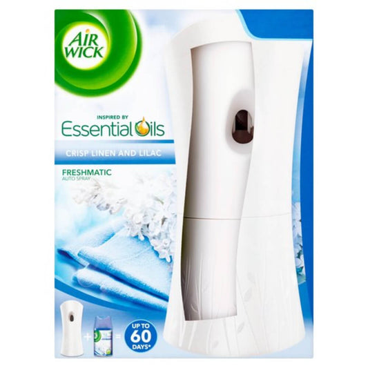 Set Aparat Freshmatic Essential Oils + Spray Odorizant de Camera AIR WICK, 250ml, Air Wick Spray, Parfum Floral, Spray tip Aerosol, Odorizant Camera, Spray Odorizant, Spray de Camera Parfumat, Odorizant cu Aparat AIR WICK