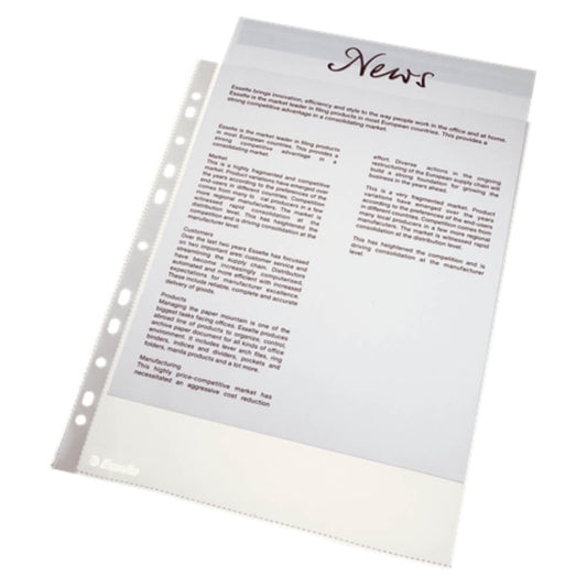 Set 100 Folii Protectie Documente Esselte, A4, 43 Microni, Folie Protectie Documente, Folie A4 de Protectie, Folie A4 Protectie Documente, Folii Protectie Esselte Documente, Set Folii Protectoare