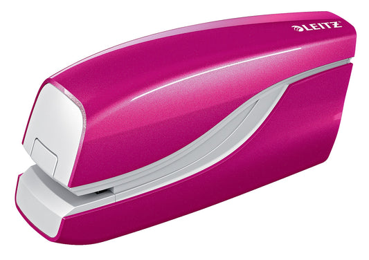 Capsator Electric Leitz Wow Nexxt Series, Cu Baterii, 10 Coli, 1000 Capse E1 Incluse, Roz