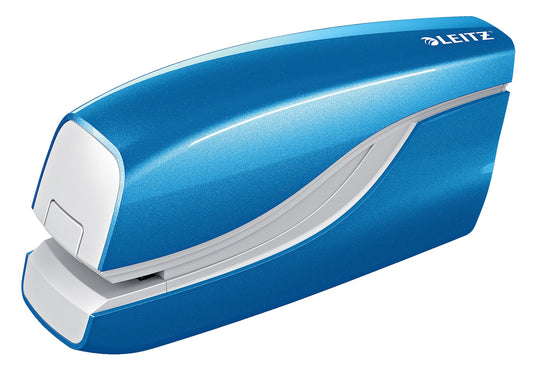 Capsator Electric Leitz Wow Nexxt Series, Cu Baterii, 10 Coli, 1000 Capse E1 Incluse, Albastru