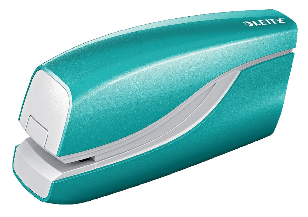 Capsator Electric Leitz Wow Nexxt Series, Cu Baterii, 10 Coli, 1000 Capse E1 Incluse, Turcoaz