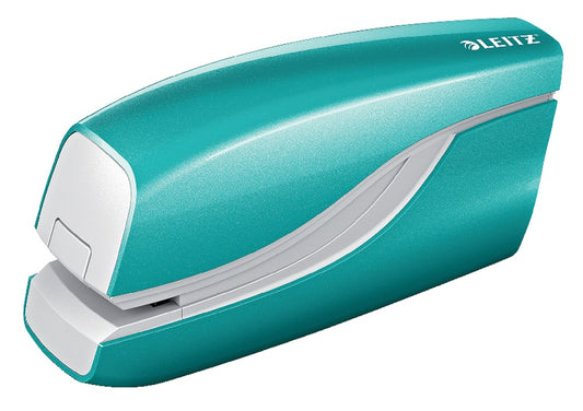 Capsator Electric Leitz Wow Nexxt Series, Cu Baterii, 10 Coli, 1000 Capse E1 Incluse, Turcoaz