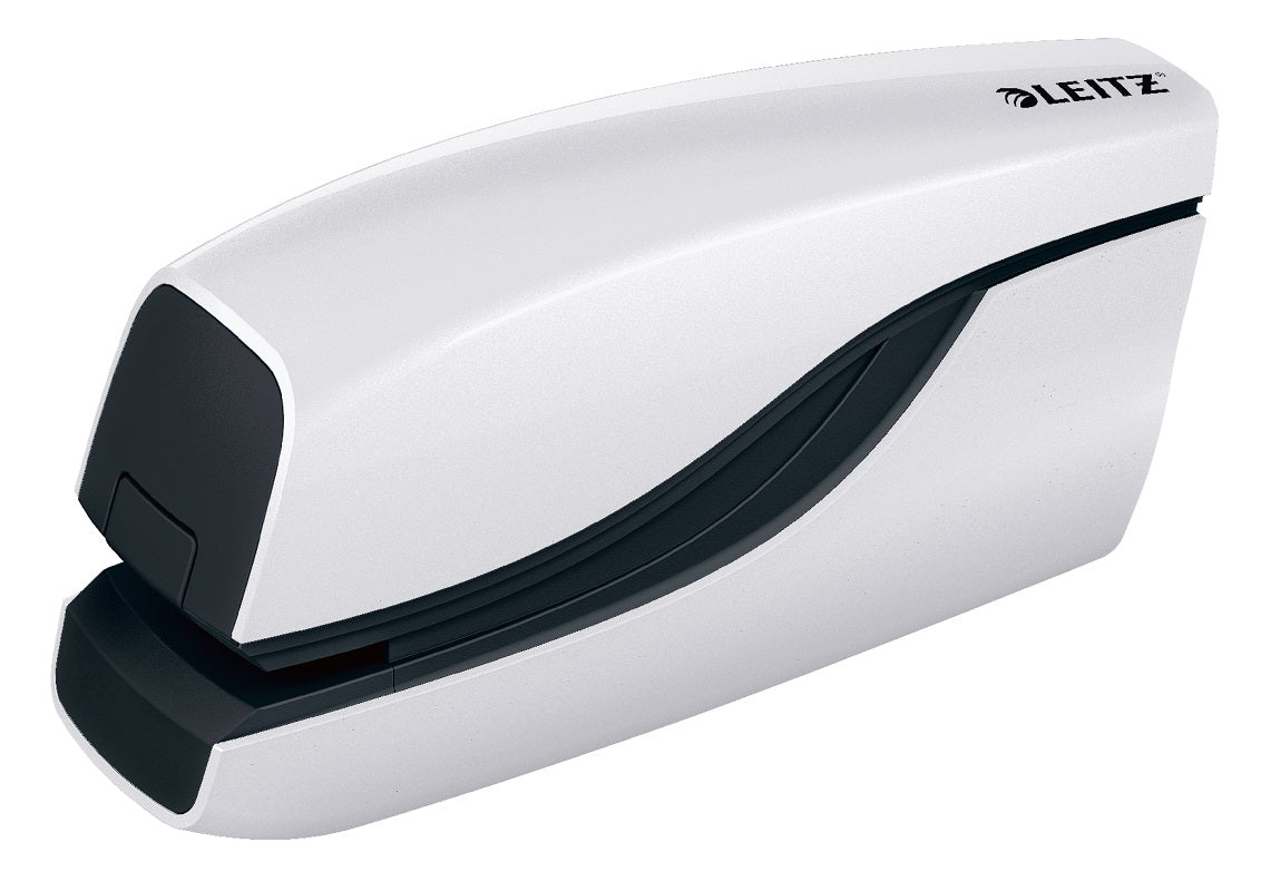 Capsator Electric Leitz Wow Nexxt Series, Cu Baterii, 10 Coli, 1000 Capse E1 Incluse, Alb