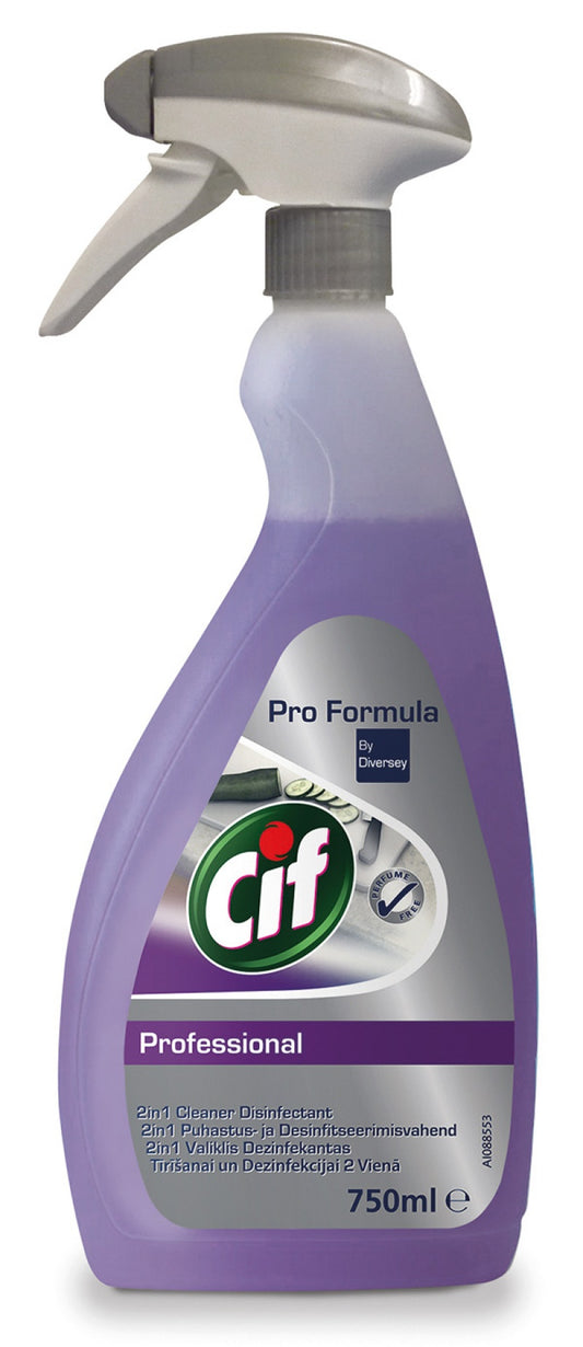 Cif Professional 2 In1, Cu Pulverizator, Curata Si Dezinfecteaza In Bucatarie, 750ml