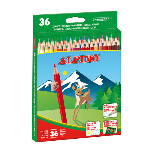 Creioane Colorate, Cutie Carton, 36 Culori/set, Alpino