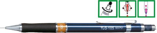 Creion Mecanic Profesional Penac Tlg-105, 0.5mm, Con Metalic Cu Varf Cilindric Fix - Inel Maro