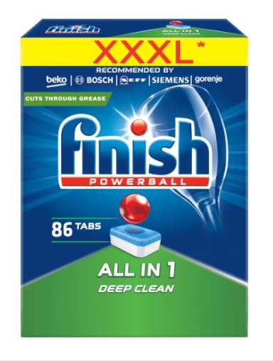 Pastile Detergent Automat Pentru Masina Vase, 86 Buc/cutie, All In 1 - Finish